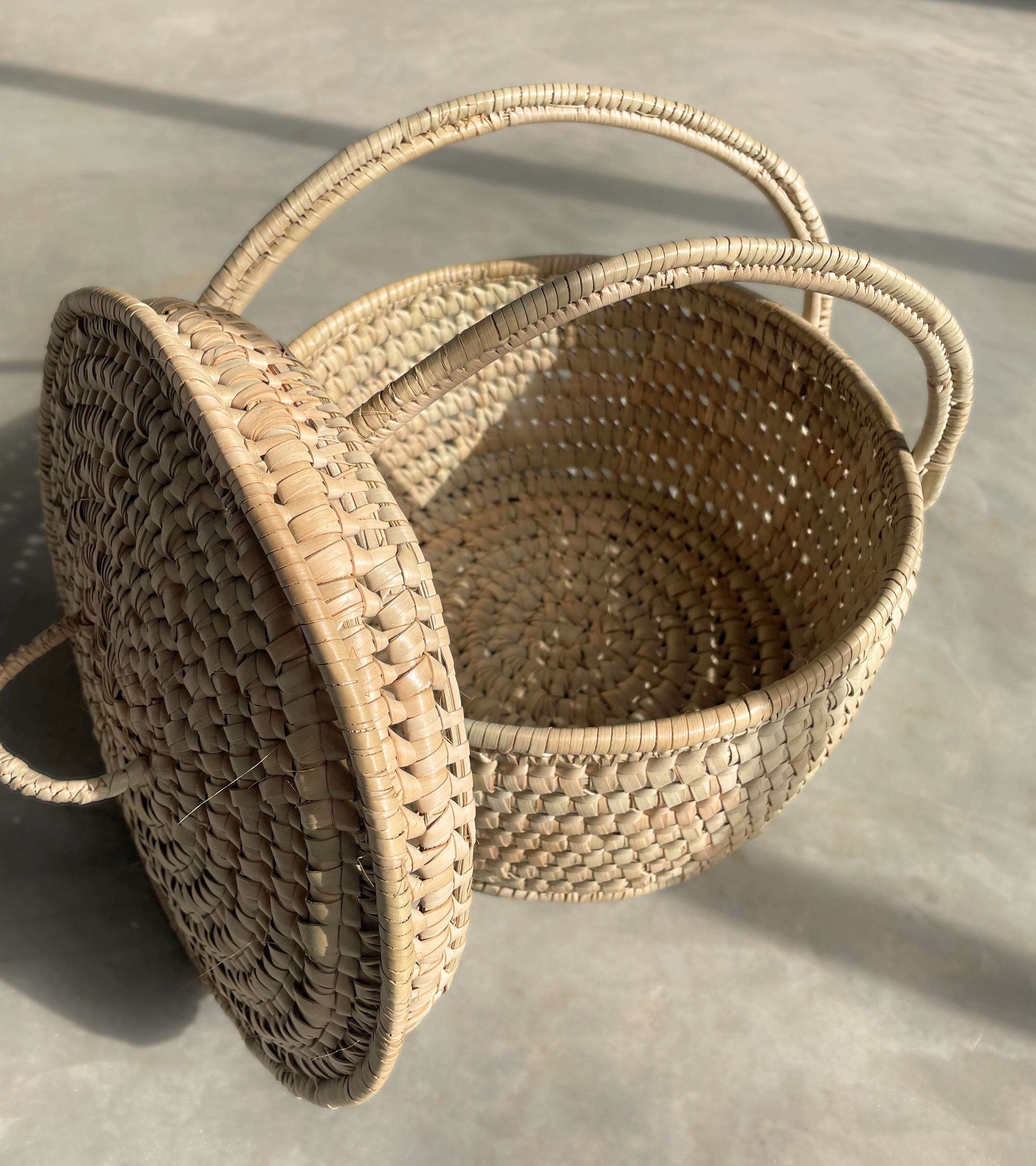 Handmade woven basket for luxury shopping