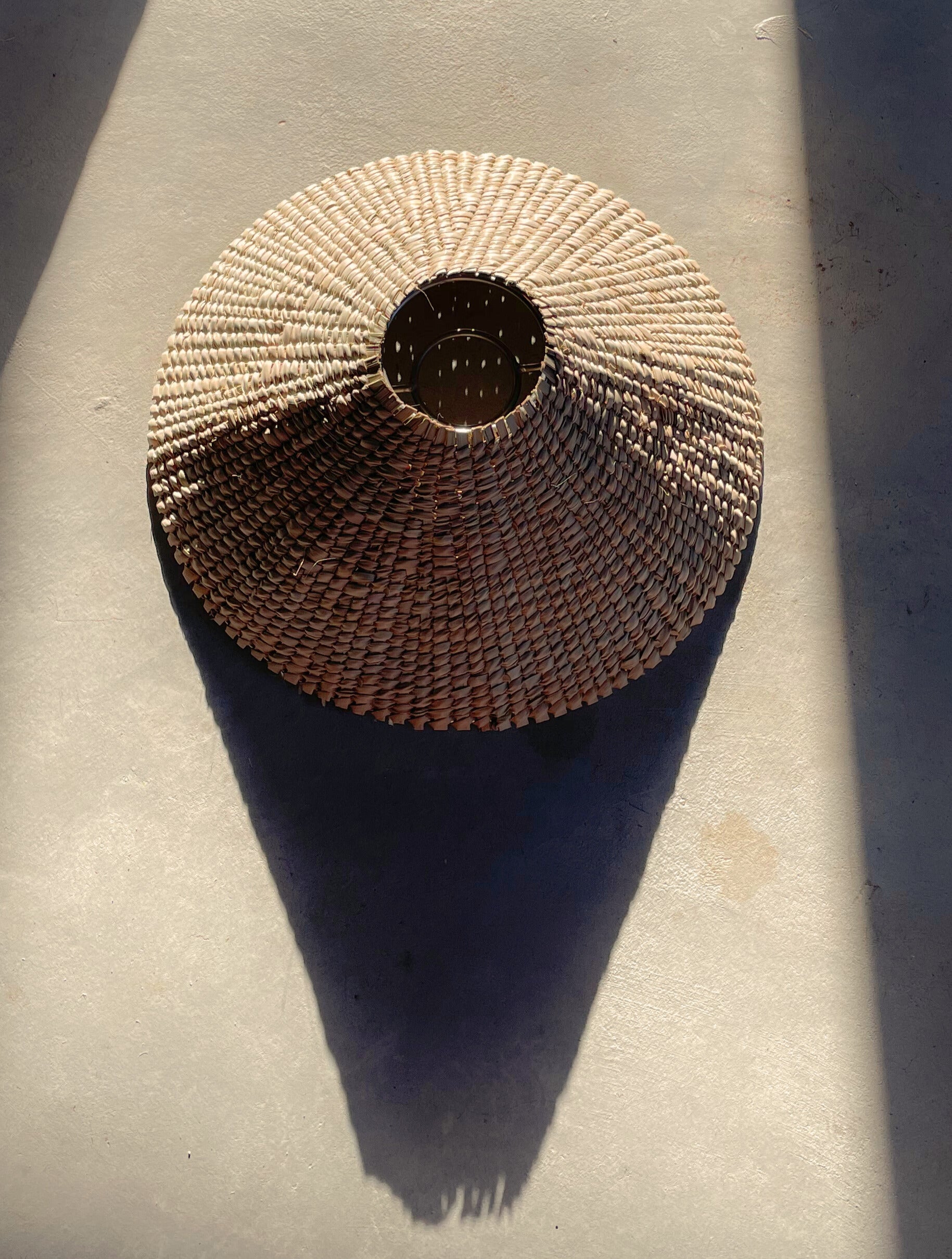 Handmade natural grass pendant hanging light lampshade woven lighting outdoor friendly customisable new modern safari lodge luxury interior