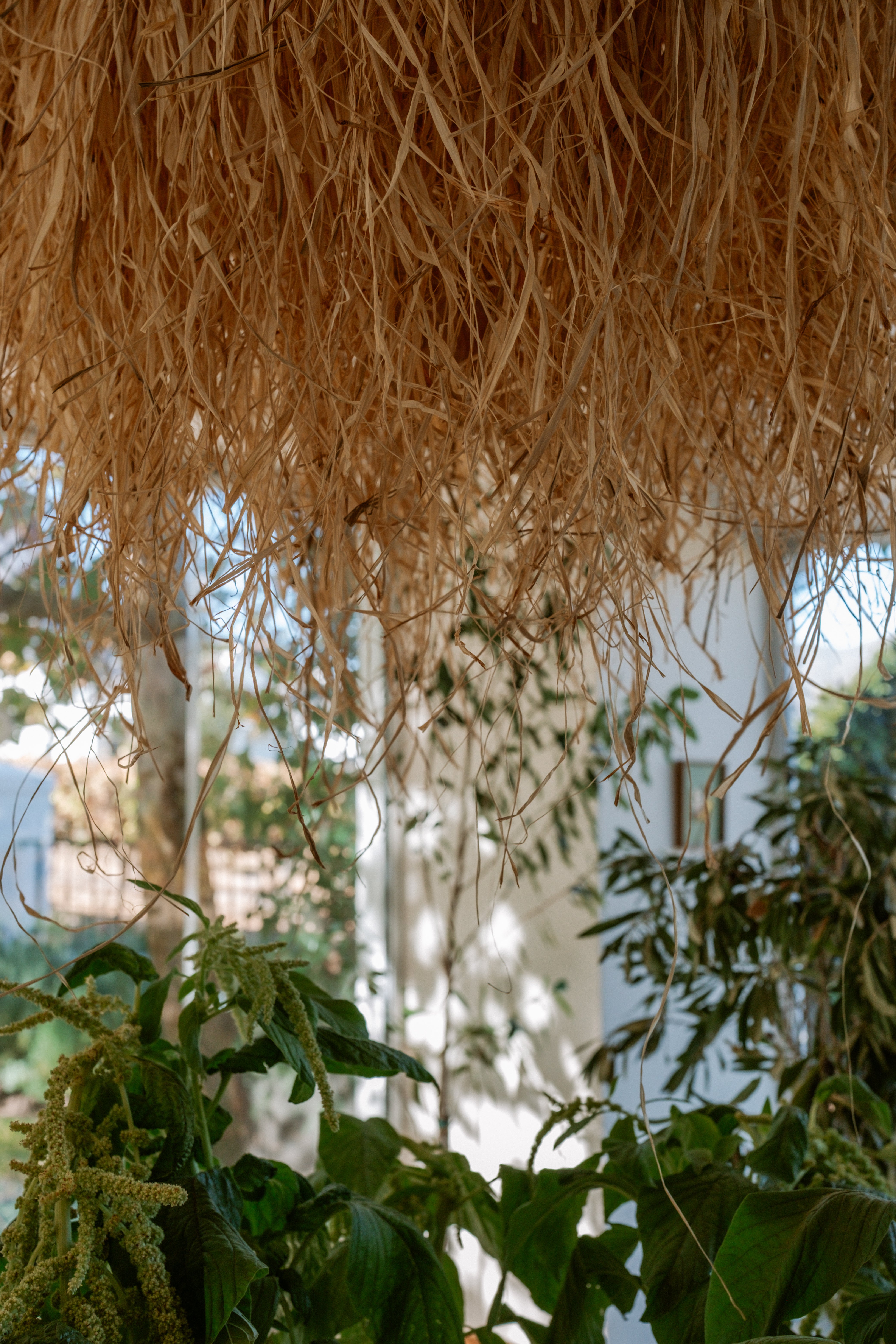 Bush baby dome raffia pendant