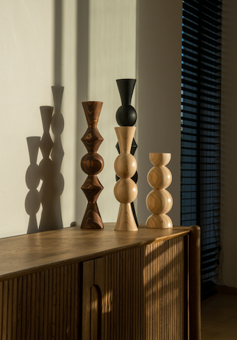 Baubles | Wood turned candle holders