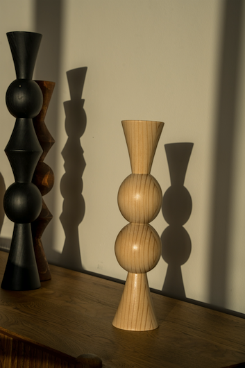 Trumpets | Wood turned candle holders
