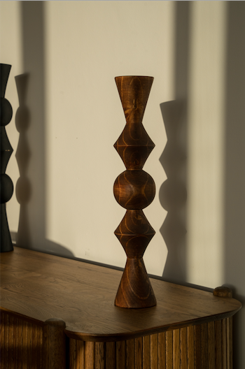 Trumpets | Wood turned candle holders