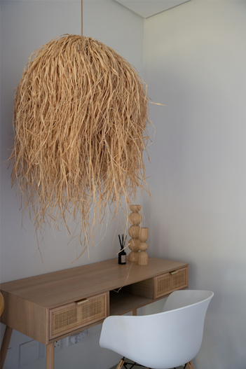 Bush baby dome raffia pendant