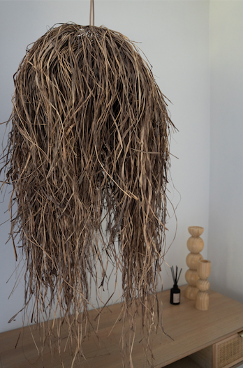 Bush baby dome raffia pendant