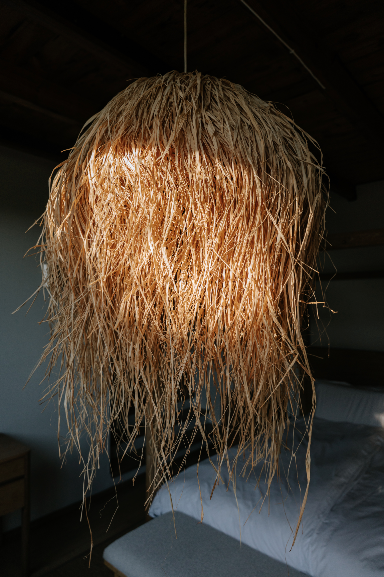 Bush baby dome raffia pendant