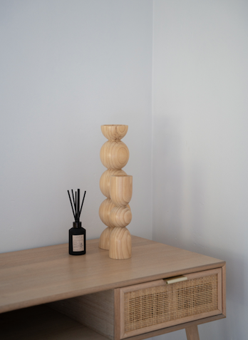 Tea light bottle necks | Wood turned candle holders