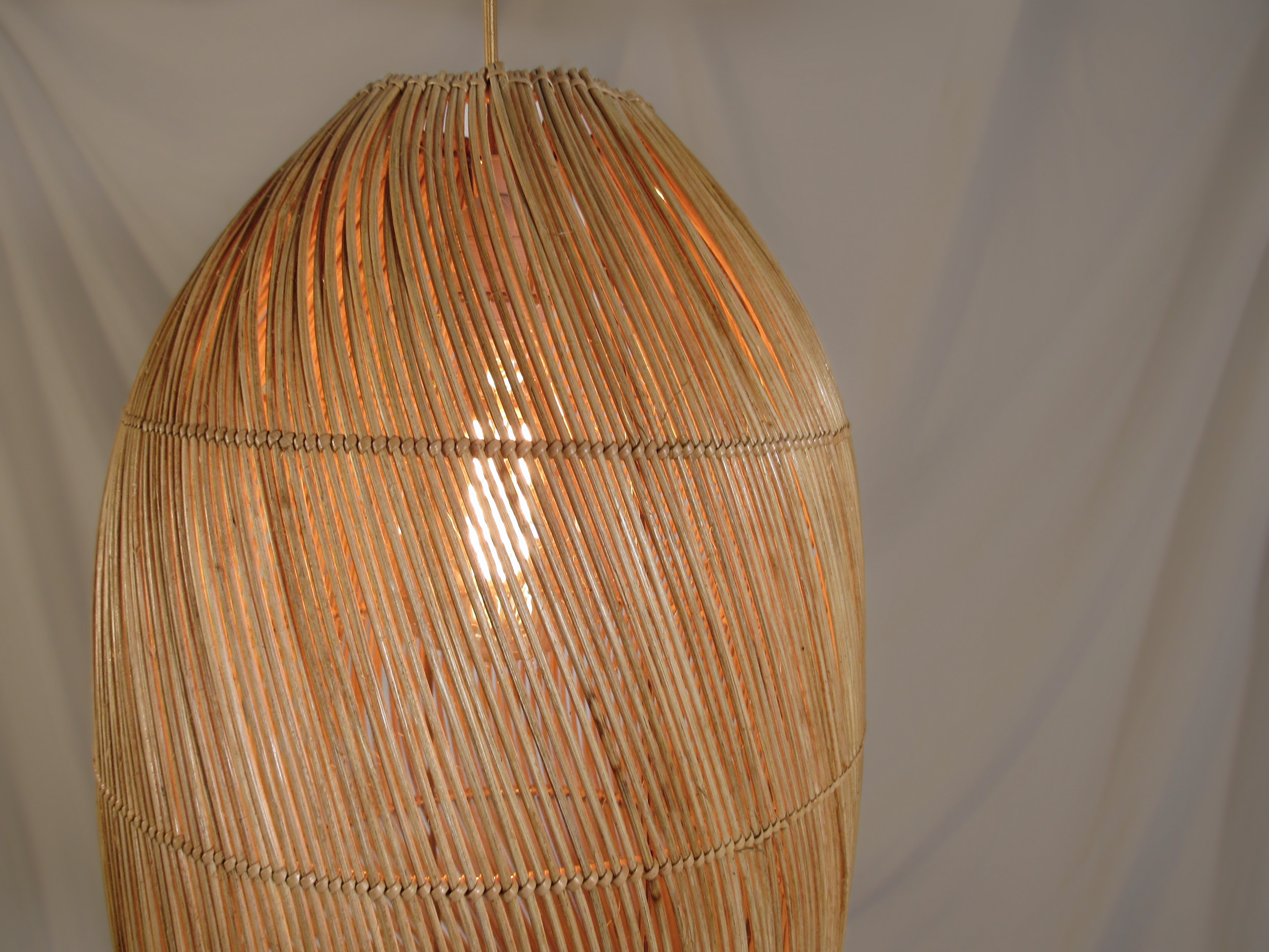 woven pendant baboo rattan cane wicker handmade custom