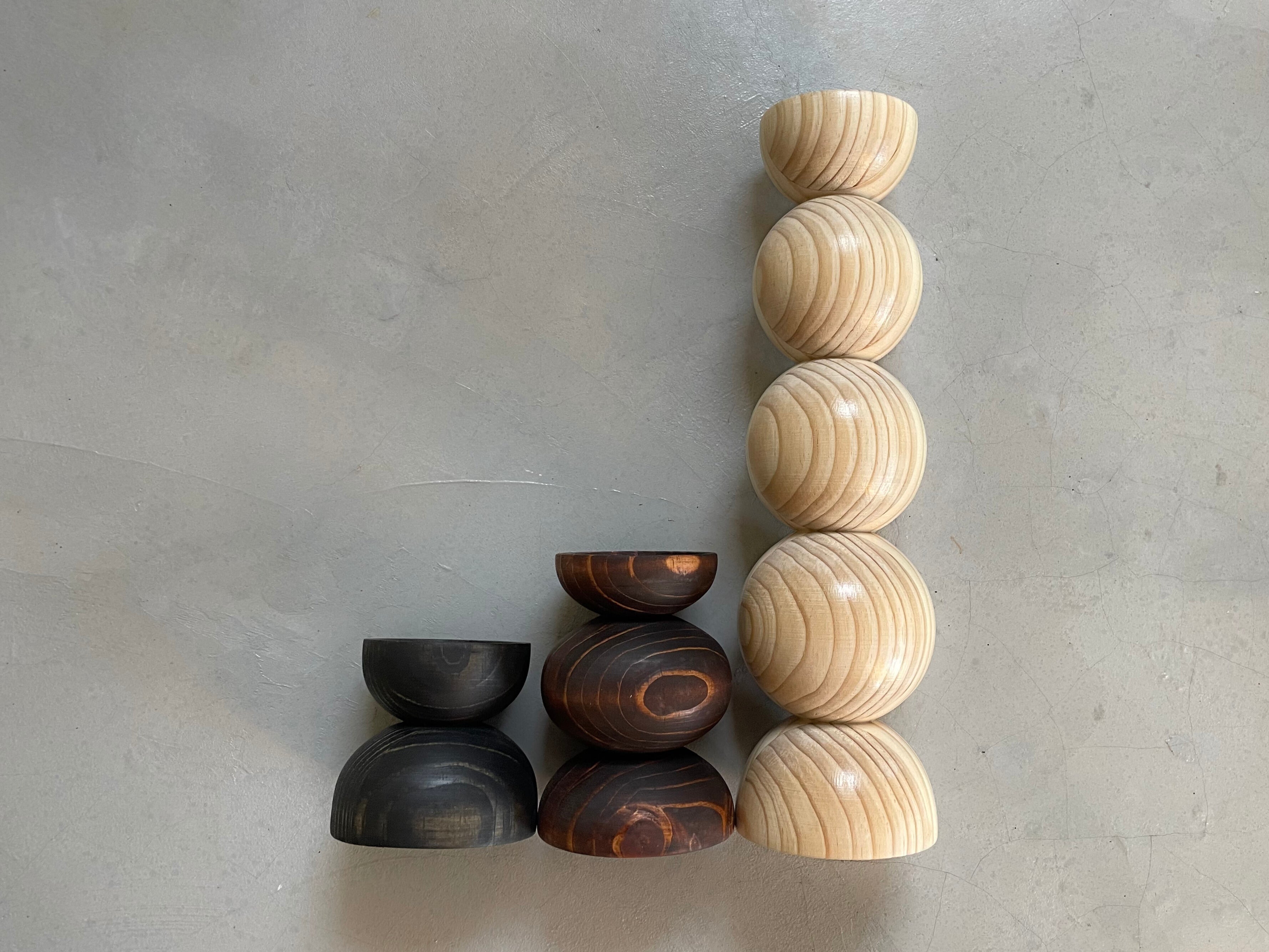 Handcrafted wood-turned candle holders customisable