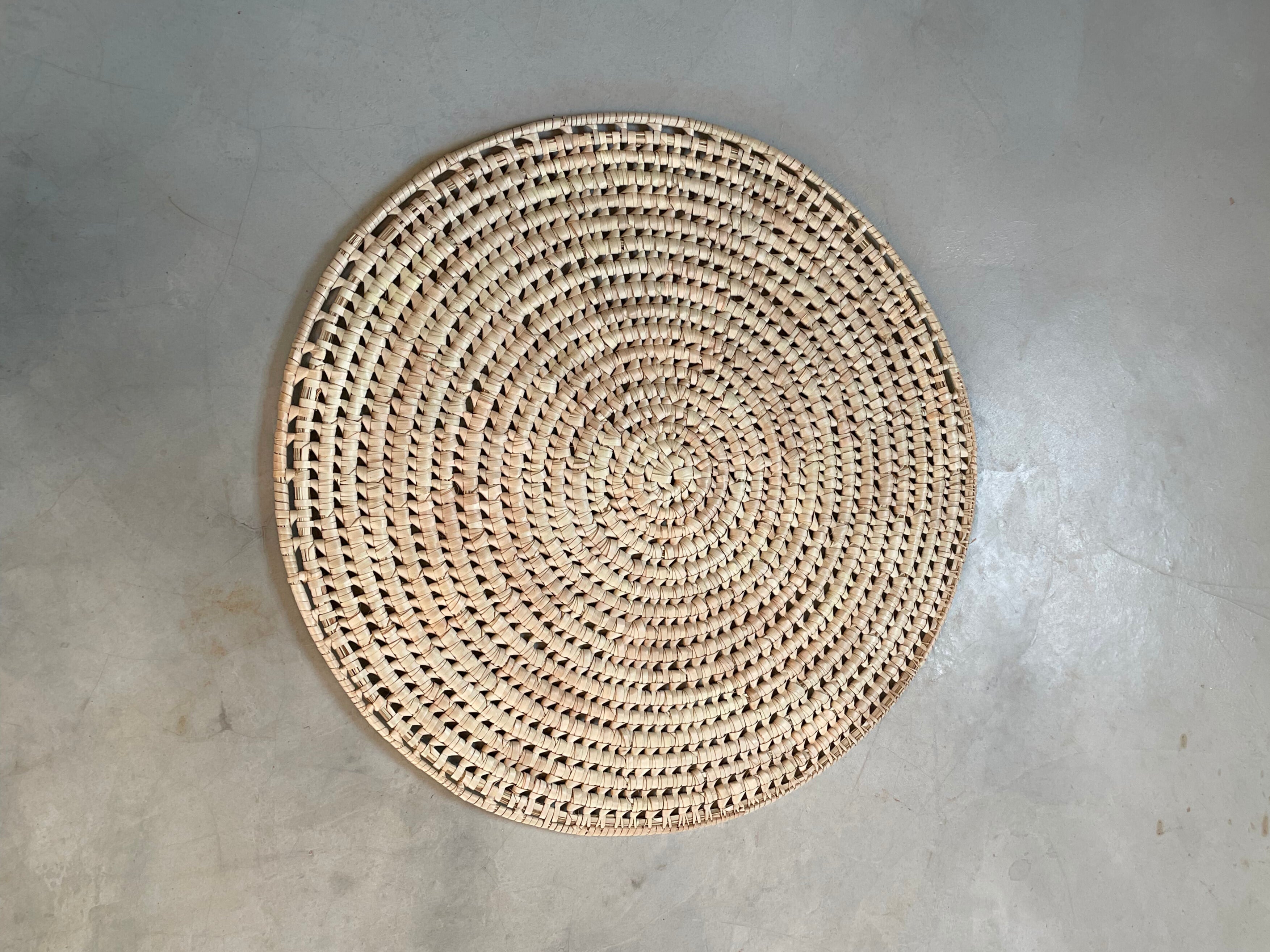 lazy suzan dining table decor woven placemat handmade display table decor interior design lodge restaurant project unique