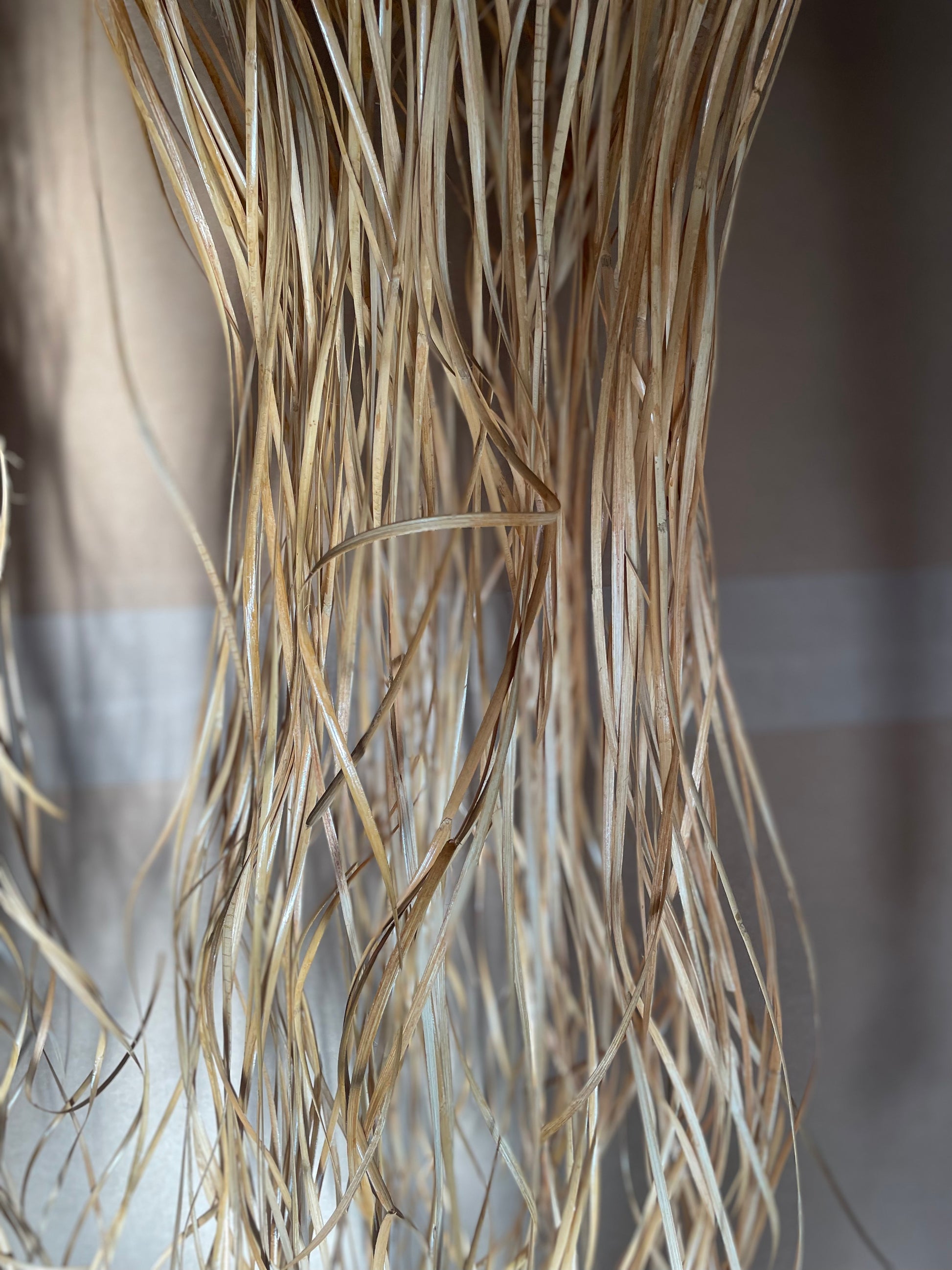 Close up of the wide weave jellyfish lampshade's tentacles