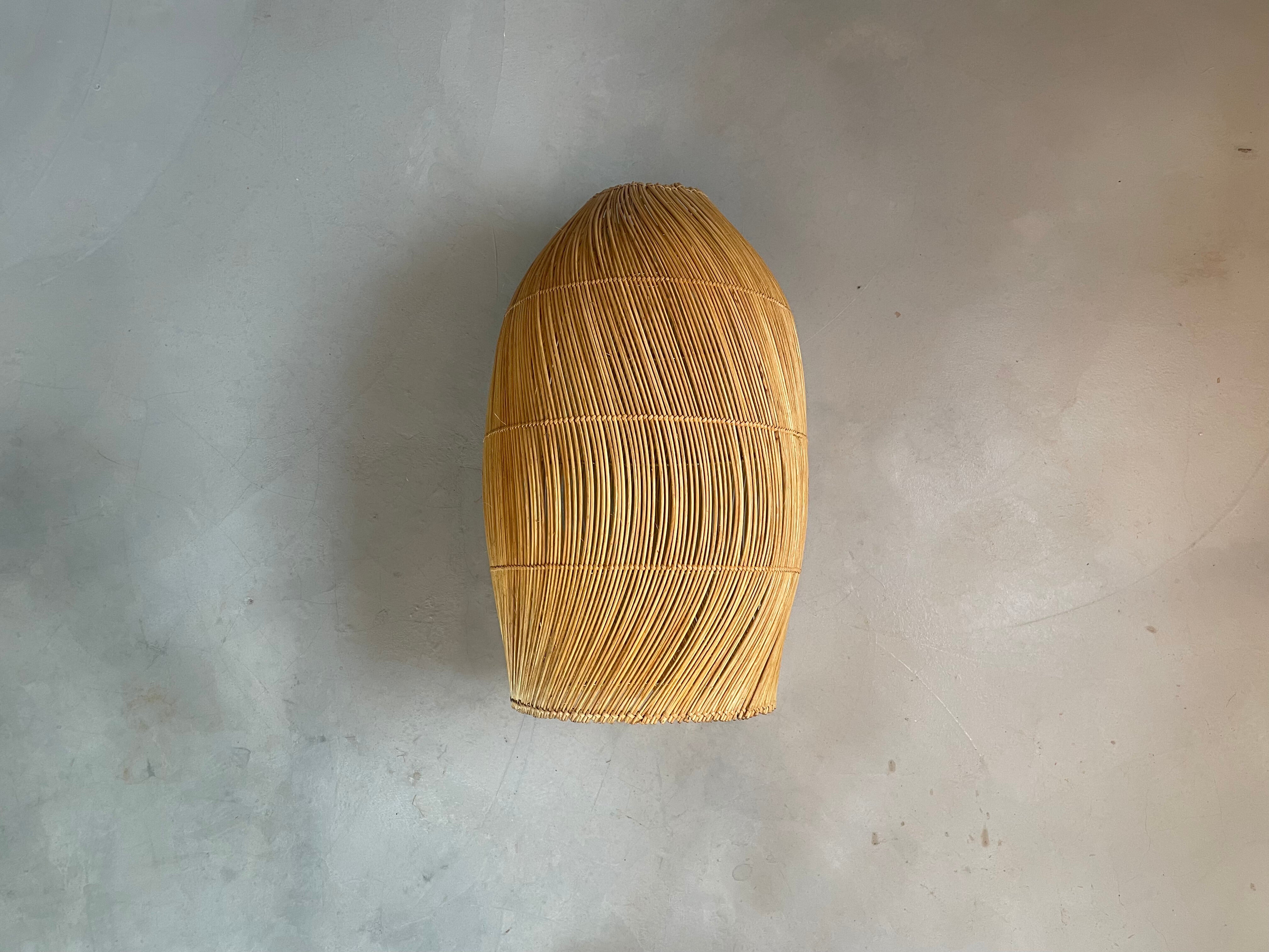 woven pendant baboo rattan cane wicker handmade custom unique