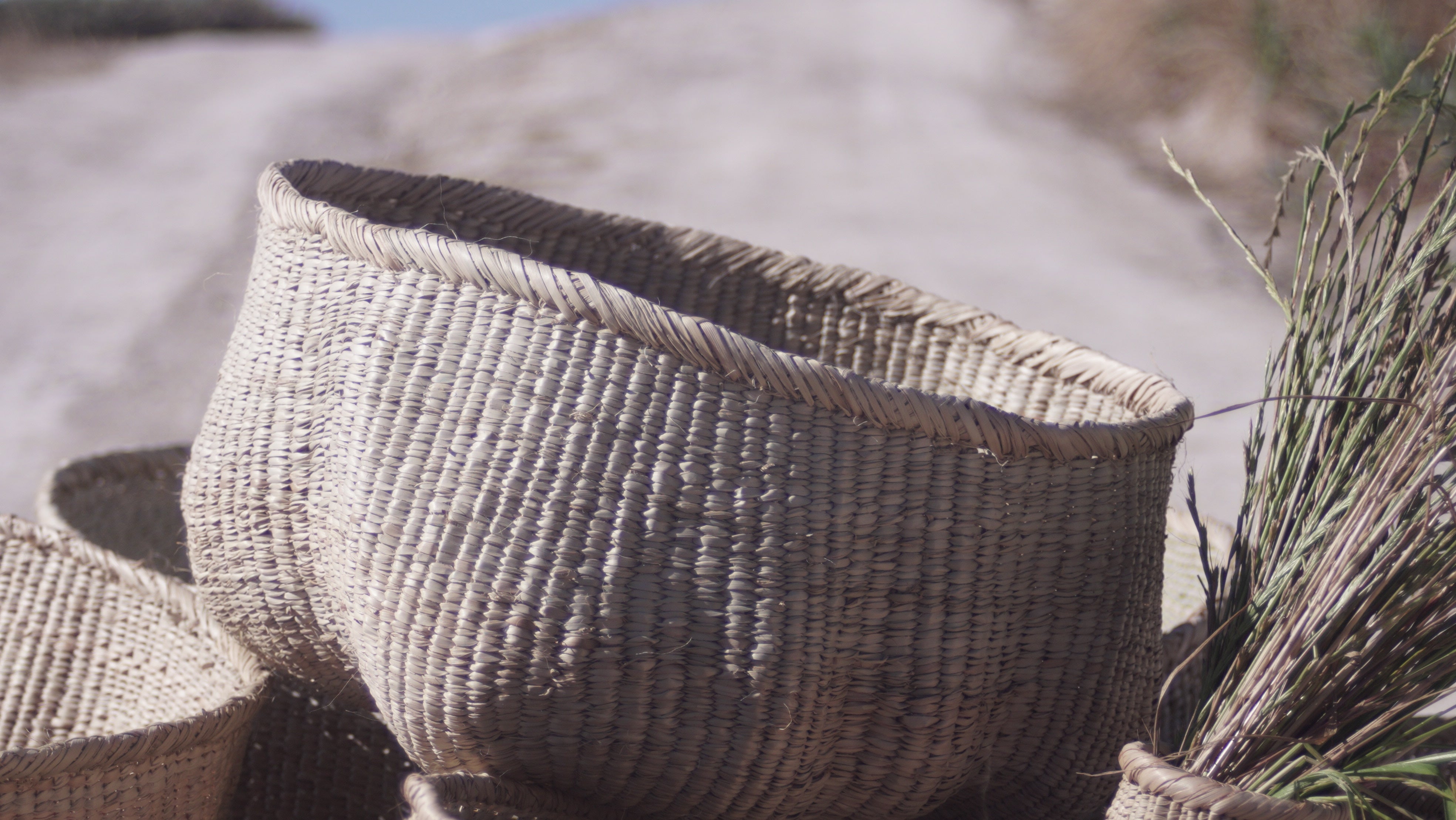 Ilala wonky basket photgraphed outside